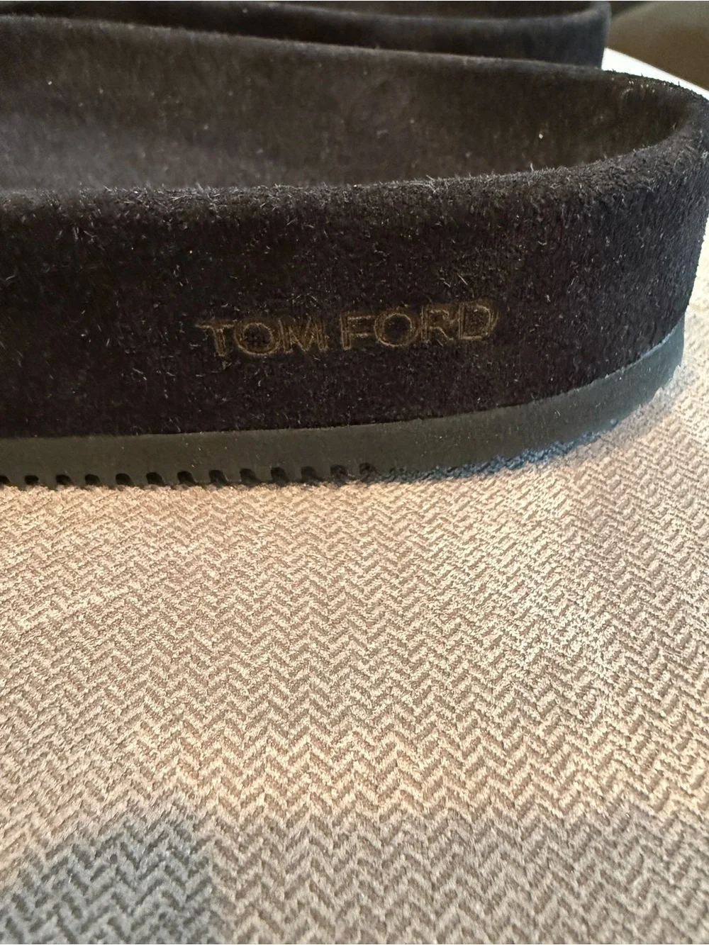 Tom Ford Black Suede Slide Sandals